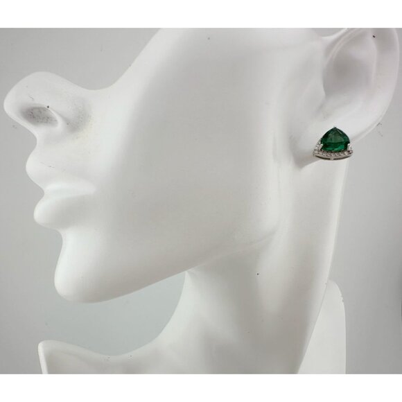 Trillion Cut 6.30 Ct Lab Created Color Changing Pariaba Gemstone Earrings - Picture 10 of 11